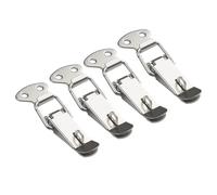 4 piezas de pestillo cierre con hebilla boca pato, gancho for caja madera, resorte acero inoxidable, palanca carga, cierres abrazadera para Cajón, Gabinete(With Lock)
