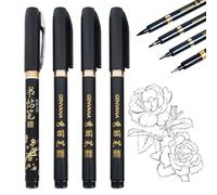 4 piezas de pluma japonesa, lápices japoneses de caligrafía japonesa de la caligrafía del shodo cepillo de tinta pluma escritura dibujo habilidad