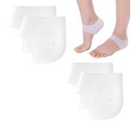 4 piezas de protección de talón de silicona, tacones de gel, inserciones de fascitis plantar, cojín, grande para el dolor, divididos secos, tendinitis de aquiles