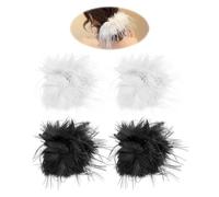 4 piezas de puños de plumas, brazaletes de piel, accesorios de fiesta, gomas para el pelo de plumas, accesorios para el cabello para mujeres
