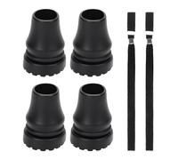 4 Piezas De Puntas De Goma Para Bastón, Con 2 Cuerdas De Mano Para Bastón, Pies De Goma Para Bastón, Tapa Antideslizante Para La Cabeza Del Bastón, Accesorios Para Bastones, Bastones De Trekking