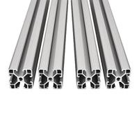 4 piezas de ranura en T 4040 perfil de extrusión de aluminio de 48 pulgadas, riel lineal anodizado estándar europeo para piezas de impresora 3D y CNC DIY 1200 mm plata (48 pulgadas)