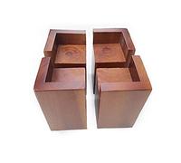 4 piezas de reposapiés para muebles, elevadores de cama, macizos de pino natural, para sofá, sillón, mesa, silla, escritorio o patas de muebles, soportes de prueba de 500 kg (10 x 10 x 15 c