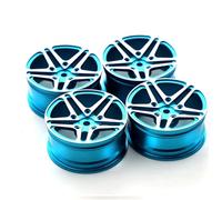 4 piezas de repuesto de cubeta de rueda de metal RC para 1/10 Sakura 3 Racing HSP 94122 Kyosho FW06 Drift Touring RC Racing Car (azul)