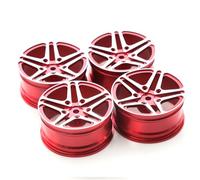 4 piezas de repuesto de cubo de rueda de metal para 1/10 Sakura 3 Racing HSP 94122 Kyosho FW06 Drift Touring RC Racing Car (rojo)