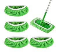 4 piezas de repuesto para mopa Swiffer, paños reutilizables, húmedos y secos, universales, paños secos para la limpieza de superficies de suelos de madera (verde)