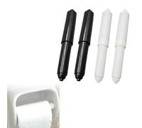 4 piezas de repuesto para portarrollos de papel higiénico con resorte, portarrollos de plástico con varilla deslizante, reutilizable, de plástico blanco y negro.