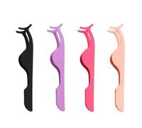 4 Piezas De Rizadores De Pestañas, Pinzas Para Pestañas De Acero Inoxidable, Ayudas Para Pegar Cejas, Cosméticos, Rizadores De Pestañas Curvos (Negro, Oro Rosa, Rojo Rosa, Morado).