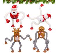 4 piezas de robot telescópico, ventosa telescópica, juguete de reno, tema de Navidad, juguete tubular, divertido alivio del estrés educativo para muñeco de nieve, Papá Noel, estilo de hombre de