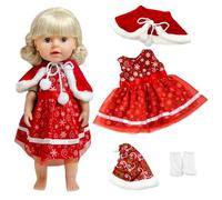 4 piezas de ropa de muñeca de bebé para muñecas de bebé de 14 a 18 pulgadas, ropa de muñeca de bebé de 35 a 45 cm, ropa de muñeca de bebé, trajes de muñeca de bebé, calcetines, Navidad, festival