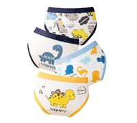 4 piezas de ropa interior para niños pequeños bebés niños lindos calzoncillos de dibujos animados pantalones cortos de algodón ropa interior cómoda bañadores calzoncillos para niños, azul claro, 3-4