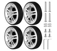 4 piezas de ruedas de equipaje de repuesto, ruedas de repuesto de 50x11mm, juego de ruedas universales de repuesto para maleta, ruedas de goma resistentes al desgaste para maletas de viaje, rueda de