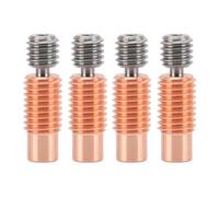 4 piezas de ruptura de calor totalmente metálica para impresora 3D, tubo de garganta de extrusor de aleación de cobre de repuesto, diseño de doble pared con alta resistencia a (para V6)