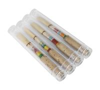 4 piezas de silbatos suaves naturales de fuerza media, hechos a mano, con tubo protector, accesorio de instrumento de viento de madera