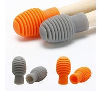 4 piezas de silenciador de tambor de silicona, puntas de práctica silenciosas, accesorio de percusión, accesorio de repuesto para instrumentos musicales (naranja y gris)