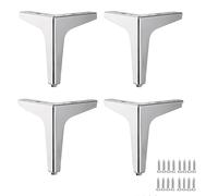 4 piezas de sofá metal pierna, patas de mesa hechas de hierro fino, muebles de triángulo, pies de gabinete de muebles de bricolaje, para gabinete, gabinete de televisión, sofá, otomana, armario, con