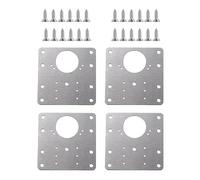 4 piezas de soportes de reparación de bisagras de acero inoxidable, soporte de reparación de gabinetes, placa de puerta de muebles, kit de placa de bisagra de puerta interior y exterior, herramienta