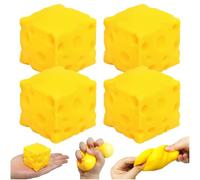 4 Piezas de Squishy Queso 5cm, Bolas Antiestrés de Lento Retorno, Juguete Mochi, Juguete Sensorial Suave para Aliviar Estrés, Regalo Sorpresa para Cumpleaños Infantiles para Niños y Adultos