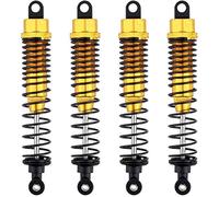 4 piezas de suspensión de amortiguador de aluminio de 108 mm, montaje delantero y trasero para 1/10 RC - Amarillo