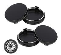 4 piezas de tapacubos de 60 mm negros - Universal, tapacubos de rueda de ABS, cubiertas de rueda (diámetro exterior 60 mm/diámetro interior 56 mm), cubiertas de rueda para autos