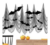 4 piezas de tela negra de Halloween 11 Bats Haunted House Decor