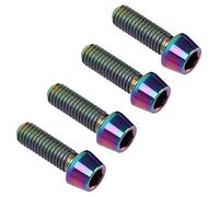 4 Piezas de Tornillos de Freno de Bicicleta de aleación de Titanio M5 * 15mm Tornillos fijos de vástago de Bicicleta de montaña para Fijar el Manillar de la tija de sillín del vástago de Bicicletas
