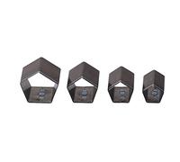 4 piezas de troqueladora para cortar pentágonos, juego de moldes de corte para cuero en acero aleado, punzón de precisión para hacer agujeros en forma de pentágono en cinturones y