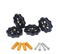4 Piezas de Tuerca de NivelacióN de Manual Mejorada, DiáMetro de 40 Mm + 4 Piezas de Resorte de Cama Caliente + 4 Tornillos M4X35Mm para