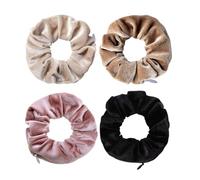 4 Piezas De Vello De Terciopelo, Anillos De Cabello Con Bolsas, Anillos Creativos De Cabello Portátiles, Accesorios De Peinado, Accesorios Para El Cabello Para Mujeres.