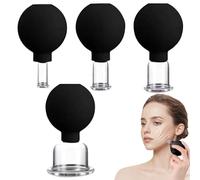 4 piezas de ventosas faciales Juego para la cara 4 Tames Cupias de vapor de la cara Vacú Copa de succión Facial Vidrio Terapia de vegetería Set para el cuerpo de belleza Masajera facial Massor dolor,