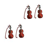 4 piezas de violín simulado decoración de escritorio mini accesorios decorativos mini violines modelo Navidad modelos violines ornamento mini violines accesorios de Navidad violín