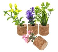 4 Piezas Decoración de Ventilación de Plantas Artificiales | Pvc, Pe, Imán y Madera, Instalación sin Herramientas, Estilo Moderno para Rejilla y Habitáculo