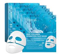 4 Piezas Deep Collagen Hydration Face Mask, con Ácido Hialurónico, Glicerina, Oligopéptido-1, Máscara de Colágeno Overnight, Bio Collagen Real Deep Mask, Antiarrugas, Reparar