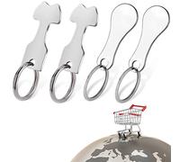 4 Piezas Desbloqueo De Carro Metálico Chip Carrito Compras Extraíble Moneda Para Carro Compra Llavero Herramienta Chip Chip Compras Para Carritos De La Compra, Fichas Carritos, Artilugios Prácticos