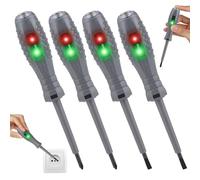 4 Piezas Destornillador Eléctrico de Prueba, 2 en 1 Buscapolos Electricista, Multifunción Bolígrafo Probador, Detector de Electricidad con Destornillador para Hogar, Industria