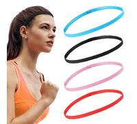 4 Piezas Diademas Deportivas,Banda para Cabeza Accessories,Cinta Pelo Hombre,Diadema Deportiva Elástico Antideslizante, Diadema Deportiva Fina, Para Correr, Yoga, Fitness, Futebol