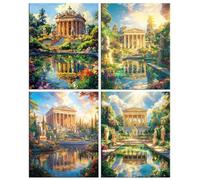 4 Piezas Diamond Painting Kit para Adultos, 5D Arquitectura urbana Pintura de Diamante, Pintura Digital de Diamantes, Kit de Cuadros para Niños y Adultos Decor del Hogar, Regalos Femeninos 30x40cm p86