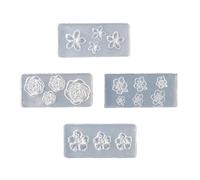 4 Piezas Diseño Uñas Artísticas Con Moldes Silicona Floral Plantillas Escultura Reutilizables Herramientas Silicona Salón Uñas