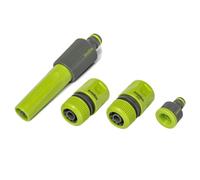 4 Piezas Ducha para Jardín Set 1/2" Verde Conjunto de Conexión Manguera