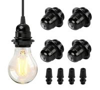 4 Piezas E27 Portalámparas de Rosca Exterior Adaptador, 250V 4A Casquillo Bombilla E27, Portalámparas de Repuesto para Lámparas de Mesa, Pie o Techo