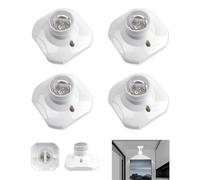 4 Piezas E27 Portalámparas Techo, Portalámparas Base de Lámpara de Pared con Casquillo E27 para Luz de Techo, Garaje, Cocina, Pasillo, Escalera, Balcón, 60W (Sin Bombillas ni Tornillos)