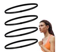 4 piezas elásticas para el cabello, diadema deportiva con cabeza elástica para cabeza, color negro y elástico, antideslizante, banda fina para deporte, para mujer, hombre, niño, niña, antideslizante