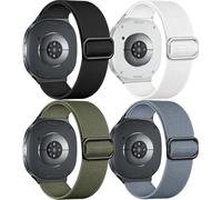 4 Piezas Elasticidad Nailon Correas para Samsung Watch 8 40mm 44mm/8 Classic 46mm Hombre/Mujer,Deportivo Transpirable Smartwatch Strap para Galaxy Watch 8 Classic 46mm/Correa Galaxy Watch 8 44mm 40mm
