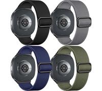 4 Piezas Elasticidad Nailon Correas para Samsung Watch 8 40mm 44mm/8 Classic 46mm Hombre/Mujer,Deportivo Transpirable Smartwatch Strap para Galaxy Watch 8 Classic 46mm/Correa Galaxy Watch 8 44mm 40mm