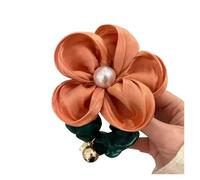 4 piezas elegantes de cuerdas for el cabello con flores perla, coleteros elásticos organza, accesorios for, tocados Para cinturón cabello elástico niña rizado fino gr(Orange)