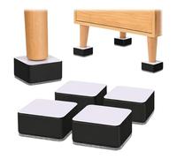4 piezas Elevador de sofá autoadhesivo, aumento de altura de 3 cm, Elevador de cama autoadhesivos, Elevador de mesa autoadhesivo, Elevador de muebles adhesivo, adecuado para sofás, sillas,usw (Negro)