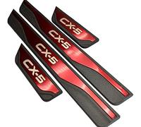 4 Piezas Embellecedores de Umbral de Puerta de Acero Inoxidable de Coche para Maz-da Cx-5 Cx5 Cx 5 2012-2016, AntiarañAzos Bienvenidos Pedal Accesorios De AutomáTico