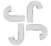 4 Piezas Emblema de Letra 3D para Coche Metal Plata