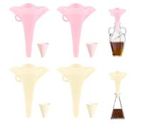 4 Piezas Embudos Plegables, Embudo de Cocina, Embudos de Silicona, Embudos de con Forma de flor y Varillas de Soporte, Gadgets de Cocina, Transferencia para Polvo, Líquido, Aceite, Perfume