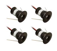 4 PIEZAS Empotrable Al Aire Libre Focos - 1W Focos Suelo Led Exterior, Mini Foco Empotrable LED De 12 V, Luz De Pared De Fondo Oculta IP65, Techo Pequeña De Concha Negra Para Escaleras ( Color : Warm
